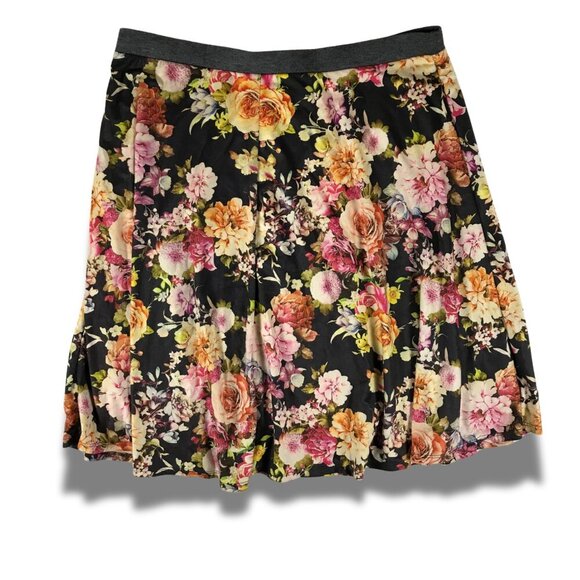 LE LIS Floral Faux-Suede Stretchy A-Line Skirt NWT 1X - Picture 1 of 7